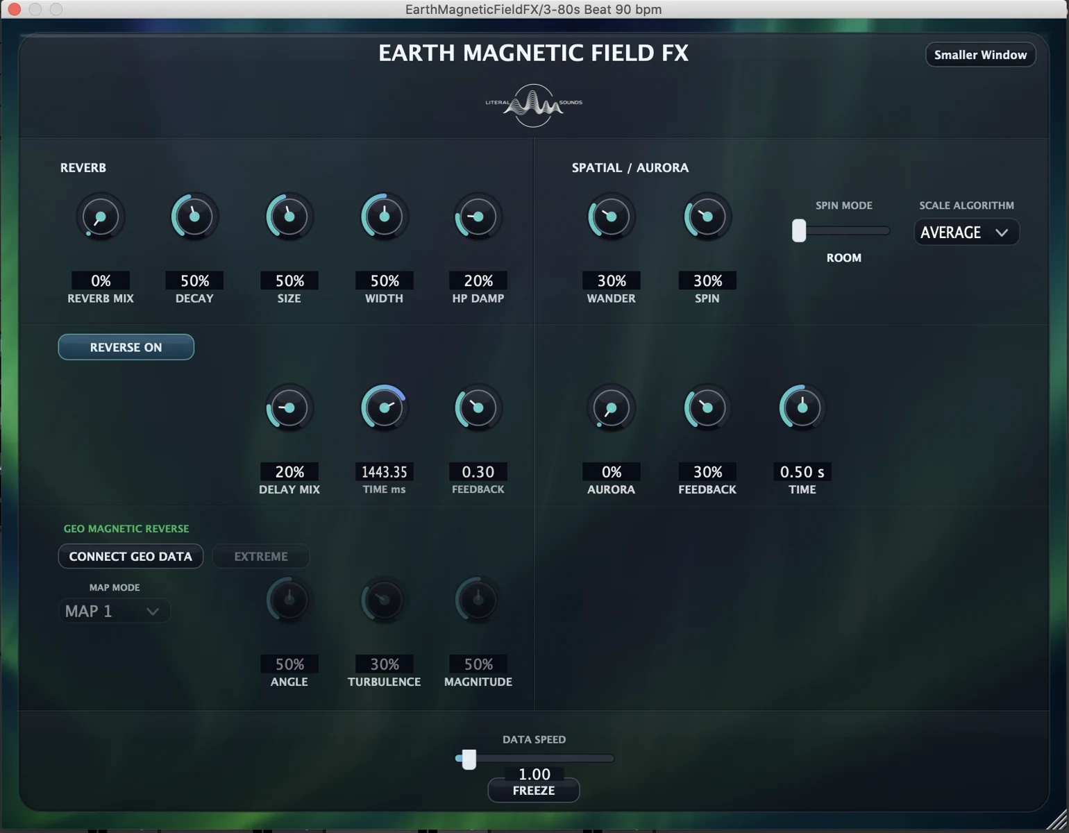 Earth Magnetic Field FX plugin interface