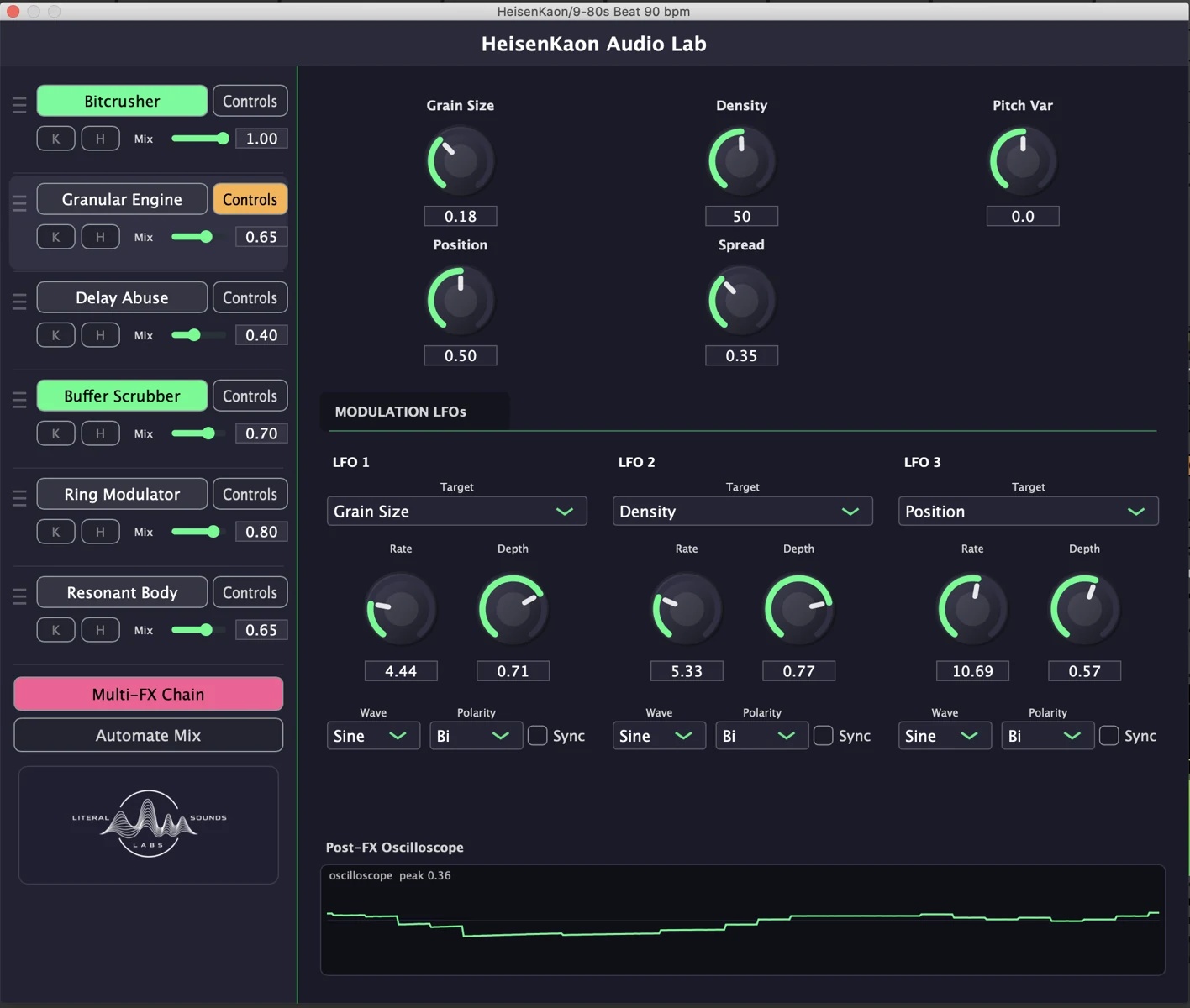 HeisenKaon Audio Lab plugin interface