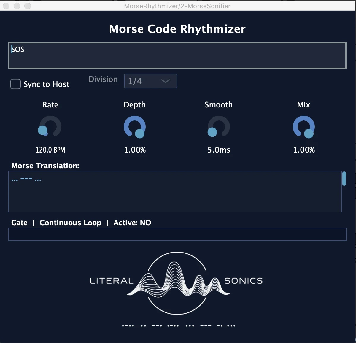 Morse Code Rhythmizer audio effect interface