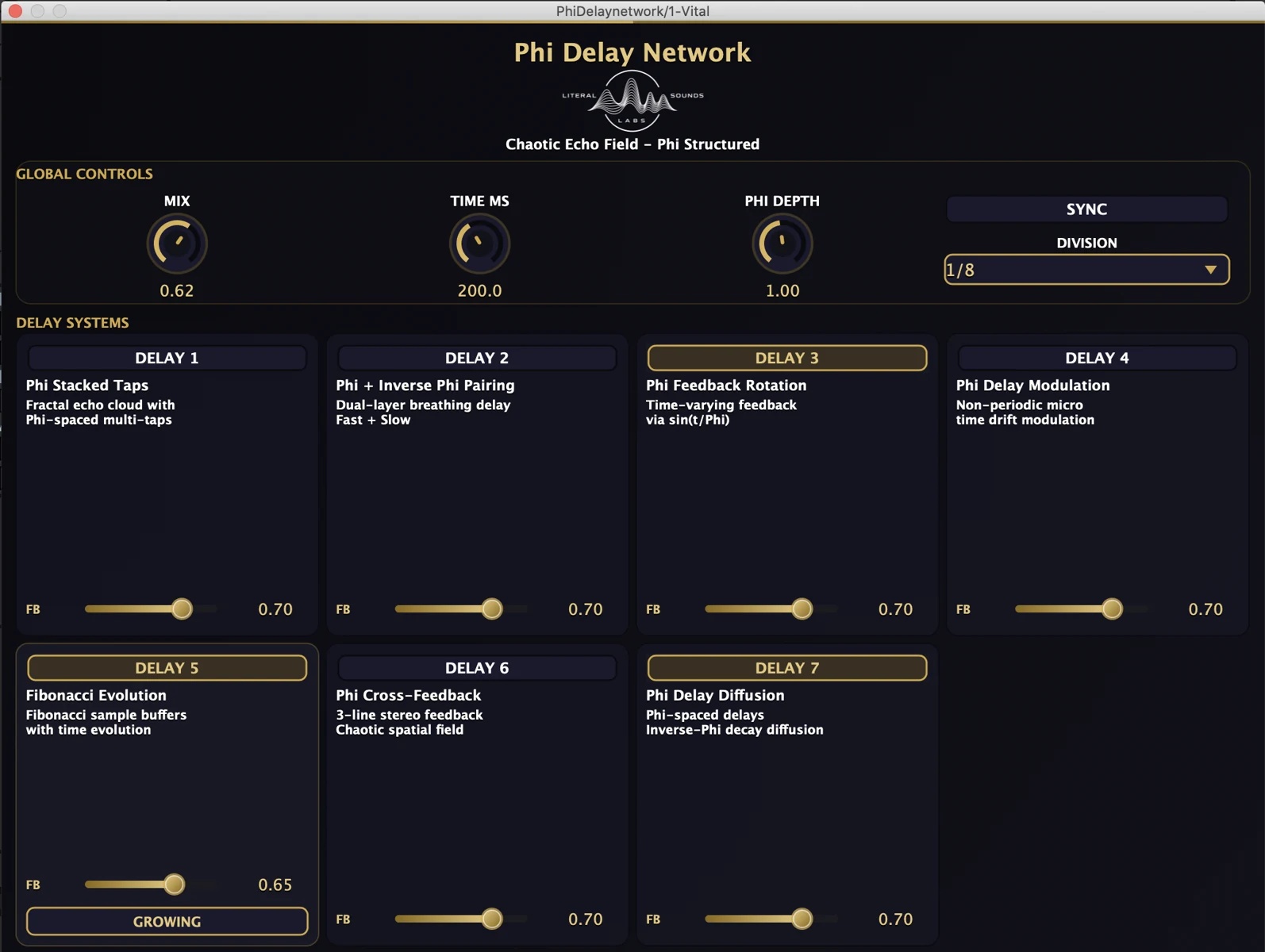 Phi Delay Network plugin interface