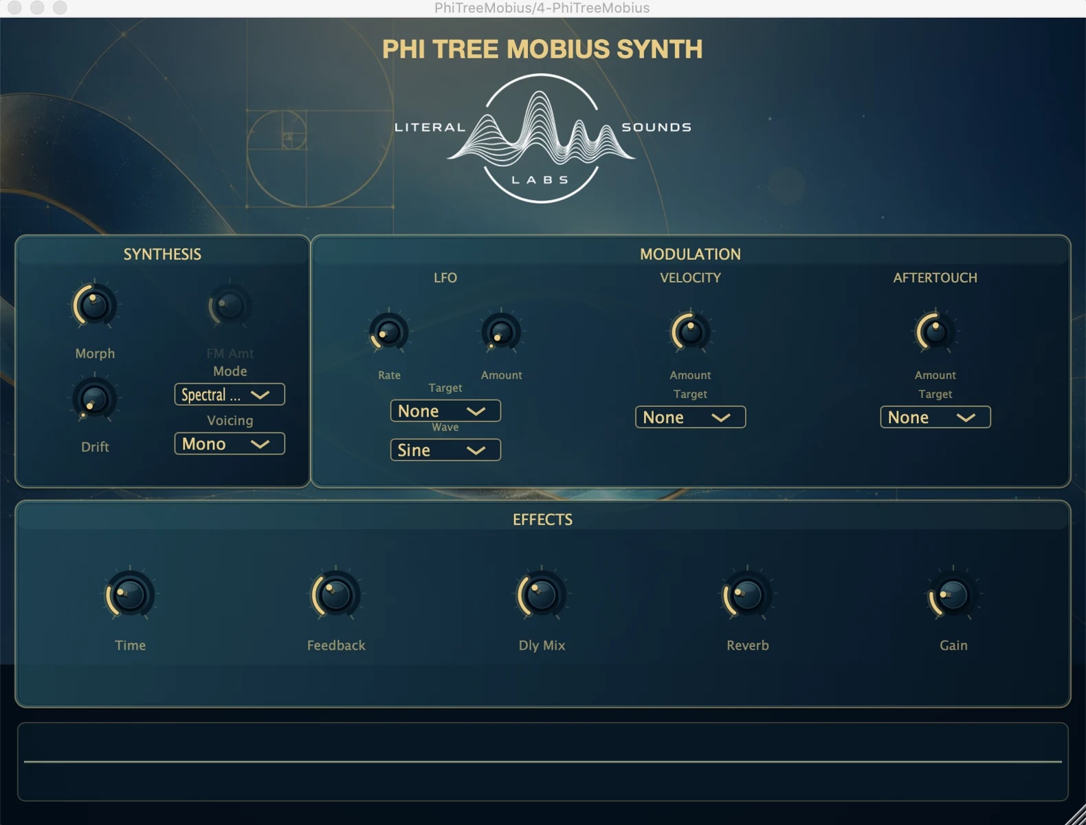 Phi Tree Möbius Synth plugin interface